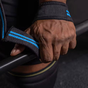 Correas de algodón con costuras reforzadas para levantamiento de pesas, soporte seguro para entrenamiento con pesas, soporte fuerte para muñecas - Product Image 2