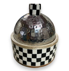 Casserole de luxe artisanale en nacre avec cœur en acier inoxydable isolé, poignée en bois, design moyen-oriental – En promotion - Product Image 3