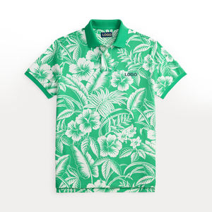 Camisa de malla tropical prémium personalizada para hombre, corte clásico, estampada, transpirable, de secado rápido, manga corta, informal, de punto, de peso medio - Product Image 1