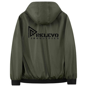 Relevo Men's Waterproof Hooded Windbreaker <b>Jacket</b> <b>Lightweight</b> Zipper Front Casual Spring Outdoor Wear - Product Image 2