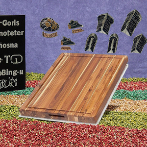 Planche à découper en bambou écologique, moderne, rectangulaire, épaisseur 1,5 cm, taille moyenne, accessoires de cuisine, passe au lave-vaisselle, fabriquée à la main en Inde - Product Image 2