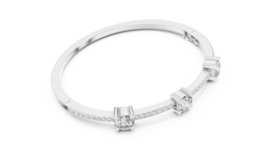 CLASSIC LAB GROWN 3.6CT Round CUT DIAMOND STIFF BRACELET <b>SET</b> in 18KT WHITE <b>GOLD</b> RHODIUM PLATED LUXURY DAILY/ENGAGEMENT for WOMEN - Product Image 3