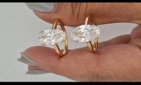 Bague de fiançailles et de mariage pour femme Mantra Diamond en or jaune 14 carats, style vintage de luxe, diamant de laboratoire de 3,60 carats couleur E, halo