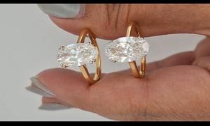 แหวนแต่งงานผู้หญิงสไตล์วินเทจทองคำ 14K สีเหลือง ประดับเพชรโมวาลแล็บโกรว์ 3.60 กะรัต ทรงฮาโล เครื่องประดับชั้นดี IGI - Product Image 5