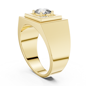 Yellow Gold <b>Diamond</b> <b>Ring</b> Solitaire Engagement Band Cushion Shape Claw Set Statement Jewelry - Product Image 2