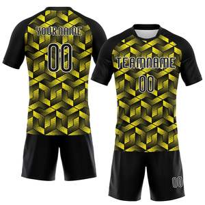 Winning <b>Edge</b> Black Yellow Volleyball Team Uniform Premium Polyester Jersey Shorts Set Custom Player Name Number XS-7XL - Product Image 1