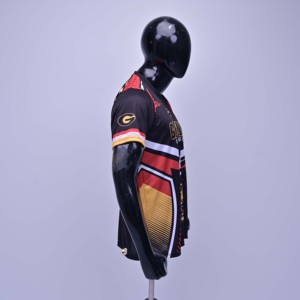เสื้อบาสเก็ตบอลแบบซับลิเมชั่นสำหรับทุกเพศ คอเบสบอล แขนสั้น ระบายเหงื่อได้ดี ทรงแอธเลติก 100% - Product Image 3