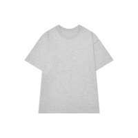 T-shirt bleu à col rond et manches courtes, couleur unie, tissu tricoté, style décontracté, unisexe adulte, coupe classique