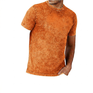 T-shirt Homme Streetwear à Manches Courtes Respirant Anti-plis Effet Délavé Personnalisable en Gros Imperméable - Product Image 1