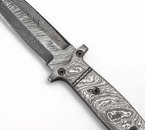 Couteau utilitaire à lame fixe en acier Damas, artisanal et personnalisé, pour collectionneur, outil d'artisanat d'extérieur avec manche en Damas - Product Image 3