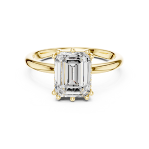 แหวนแต่งงานครบรอบแต่งงาน Aries Jewel ประดับเพชร 2 กะรัต E VVS VS ทรง Emerald Cut เพชรเลี้ยงในห้องปฏิบัติการ ทองคำแท้ 14K - Product Image 1