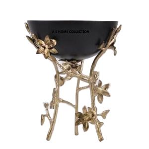 เครื่องหอมโลหะ2024หรูหราสำหรับตกแต่งบ้านสไตล์อาหรับสีทองลายดอกไม้หรูหราทำจากทองเหลืองใช้กระถางธูป - Product Image 1