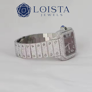 Reloj de Lujo Cuadrado de Acero Inoxidable con Brazalete de Diamantes de 20 mm, Cierre Plegable, Movimiento de Cuarzo Unisex - Product Image 4
