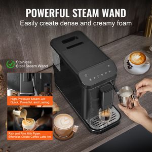 Máquina de Espresso Automática de 20 Bares con Vaporizador, 15 Niveles de Ajuste de Molienda, Función Manual, Opciones de Enchufe para EE. UU. y Australia - Product Image 4