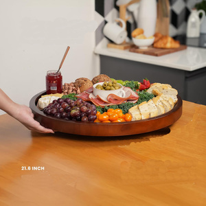 <b>Wooden</b> Kitchen Organizer Rotating <b>Lazy</b> <b>Susan</b> Tray Pantry Storage Turntable Food Shelf Countertop Display Rack Spice Holder Mango - Product Image 4