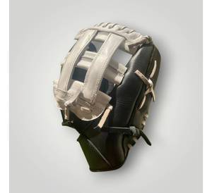 Custom Genuine Leather <b>Baseball</b> <b>Glove</b> High Quality Soft Black and White Trapeze Web Outfield Infield <b>Baseball</b> Mitt Softball - Product Image 4