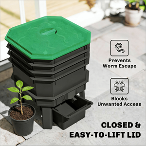 Composteur à vers de terre à 4 plateaux avec aérateur pour le compostage - Product Image 5