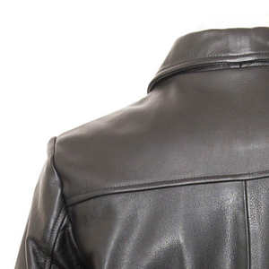 Chaqueta de Cuero Estilo Vintage para Hombre, Cuello Alto, Bolsillos Delanteros, Impermeable, Transpirable, con Ribete de Piel, a la Moda - Product Image 4