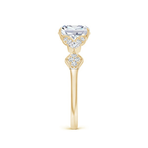 Anillo Solitario de Diamante Cultivado en Laboratorio de Primera Calidad, Corte Cojín, Certificado IGI, Oro de 10K, 14K, 18K, Plata 925, 935 - Product Image 2