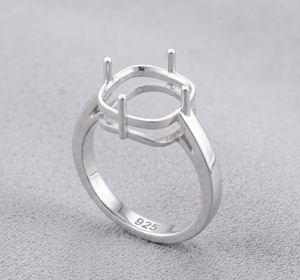 Anillo de Plata de Ley 925 con Montura Catedral Cuadrada para Gema de 8x8mm a 12x12mm, Anillo Semimontado, Base de Anillo al por Mayor - Product Image 5