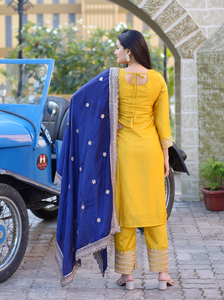 Beautiful Chinon Silk Artisan Sequin Tunic Slim Trousers Ornate Glittering Scarf Women Ethnic Ceremony Attire Bundle - Product Image 6