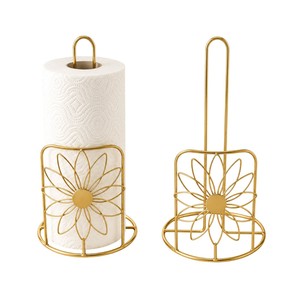 Porte-serviettes en papier doré moderne, support décoratif en métal pour comptoir de cuisine, porte-rouleau de papier essuie-tout, accessoires haut de gamme pour la maison et l'hôtel - Product Image 3