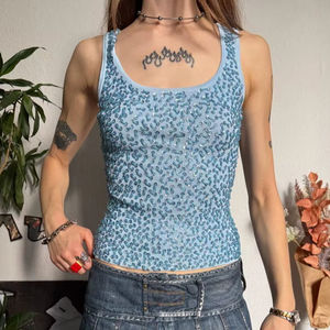 Top Corto Casual sin Espalda con Cuello Halter y Patrón Geométrico Bordado, Top Corto con Borlas para Primavera y Otoño - Product Image 1