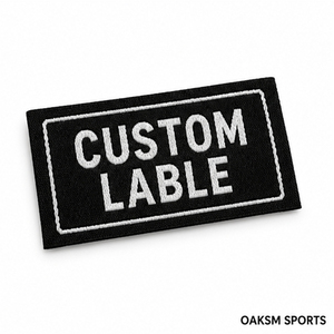Étiquettes tissées damassées haute densité personnalisées OEM ODM, étiquettes de col pour vêtements, étiquettes principales en tissu, étiquettes d'entretien et de taille pour vêtements de sport et d'arts martiaux - Product Image 2