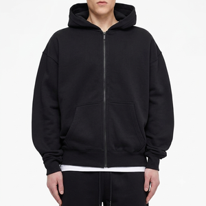 Sudadera con capucha de algodón grueso para hombre, con cremallera completa, proveedor mayorista directo - Product Image 2