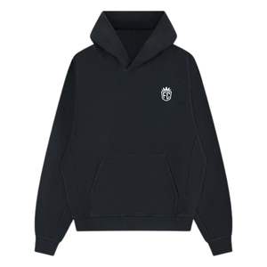 Sudadera con capucha de algodón suave de punto, de gramaje alto, con efecto lavado, acanalada, negra, de manga larga, estilo casual para hombre, corte cómodo - Product Image 1