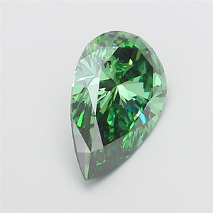 Diamant de laboratoire de forme poire de 3,04 carats, vert vif fantaisie, clarté VVS 2 - Product Image 3