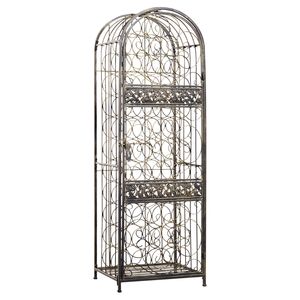 Portabottiglie in Ferro Battuto Bronzo Antico con Serratura per 45 Bottiglie - Product Image 1