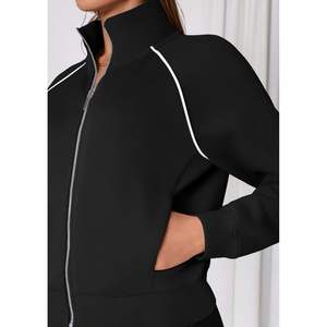 ชุดเซ็ทลำลอง 2 ชิ้น เสื้อสเวตเชิ้ตซิปเต็มตัวและกางเกงออกกำลังกายสำหรับผู้หญิง คอลเลคชั่นฤดูใบไม้ร่วง 2025 พร้อมโลโก้ - Product Image 5