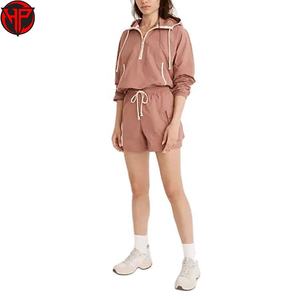 Ventes en gros de shorts coupe-vent pour femmes de haute qualité, ensemble 2 pièces, respirant, séchage rapide, 100% polyester - Product Image 4