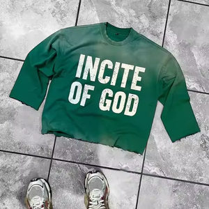 เสื้อยืดโอเวอร์ไซส์ครอปท็อปพิมพ์ลาย Incite Of God สำหรับผู้ชาย แขนสั้น คอกลม ผ้าฝ้ายเจอร์ซีย์สีชมพู สไตล์ลำลอง - Product Image 3