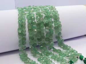 Cuentas facetadas de cuarzo verde fresa natural AAA en forma de pera de 8x10 mm, cuentas de piedra preciosa de cuarzo verde fresa de 8 pulgadas - Product Image 2