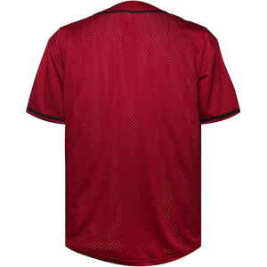 Maillot de baseball rouge pour homme, manches courtes, maille respirante, boutons sur le devant, coupe classique, vêtements de sport pour adultes - Product Image 3