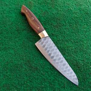 Cuchillo de Chef Profesional Hecho a Mano de Acero Inoxidable con Mango de Madera y Funda de Cuero |   Cuchillo Santoku |   Cuchillos de Chef |   Cuchillo para Deshuesar - Product Image 5