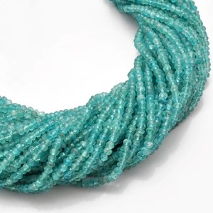 Natural Blue Apatite Faceted Rondelle Spacer Beads 3MM 4MM Loose Gemstone Beads Strand For Jewelry Making Wholesale Price Bulk - Product Image 3