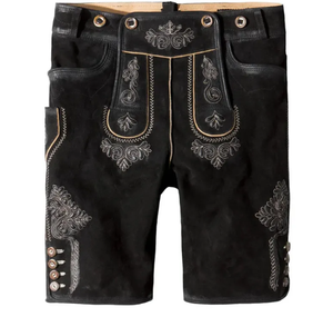 Costume d'Oktoberfest haut de gamme pour hommes – Tenue classique bavaroise Lederhosen avec short en daim rustique - Product Image 6