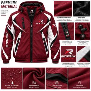 OEM Custom Service High Quality Eco-Friendly Breathable Quick Dry <b>Fleece</b> Polyester/Cotton Hooded Winter Bomber Jacket <b>Zipper</b> Men - Product Image 6