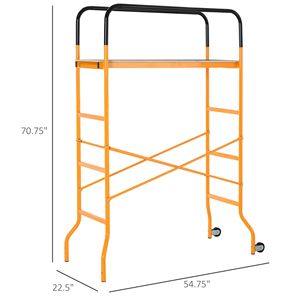 Piattaforma Organizzatrice a 4 Livelli in Acciaio con Scala Mobile Antiscivolo a 2 Ruote per Uso Interno/Esterno, Spedizione Gratuita - Product Image 3