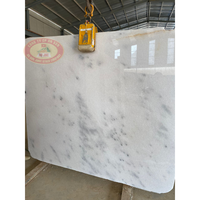 Grande dalle de marbre calcite blanc naturel, finition moderne polie, veines grises, taches bleu-gris, pour décoration murale et de sol d'appartement, prix usine