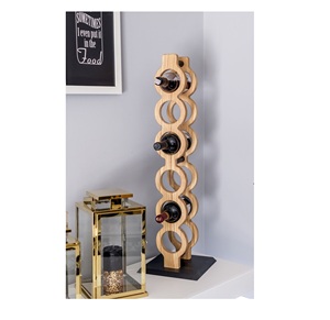 Compact Wooden Wine Rack For <b>Small</b> Space Kitchen Counter <b>Storage</b> With Stylish Bottle Display Design - Product Image 4