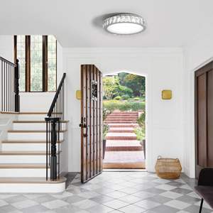 Plafonnier LED en cristal de 13,8 pouces, moderne, 38W, à intensité variable, luminaire encastré, économie d'énergie, pour salon, chambre à coucher, cuisine - Product Image 2