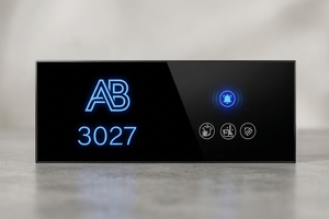 Fox Domotics FD-HCP-RNH Hotel Corridor Panel with Room <b>Number</b> DND MMR Indicator Capacitive Touch Panel Horizontal - Product Image 5