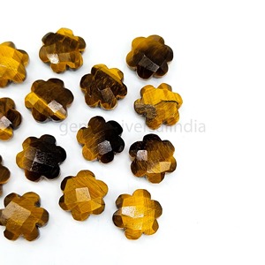 Natürlicher Tigerauge-Blumenstein 10mm Handgeschnitzter Edelstein Tigerauge Loser Stein Schnitzerei für Schmuckherstellung Großhandelspreis Mengenrabatt - Product Image 6