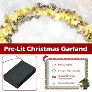 Guirnalda Navideña Artificial Preiluminada de 2.7 Metros con 50 Luces LED, Decoración Elegante para la Época Festiva - Product Image 4