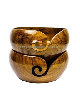 INAM HC — bol de stockage pour fil artisanal, en bois sheesmasculin de haute qualité avec trous gravés et forets, accessoires de tricot pour Crochet - Product Image 1