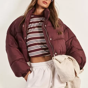 Wholesale New Custom Made Design Crop Body <b>Ladies</b> Puffer Jackets Duck Down Waterproof <b>Winter</b> Coat Thick - Product Image 5